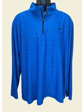 Nike Dri-Fit Blue 1/4 Zip Long-Sleeve Athletic Shirt XXL